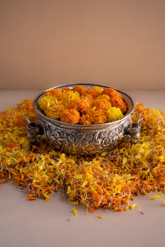 Ganesha Urli With intricate Carvings - Pitaltamba