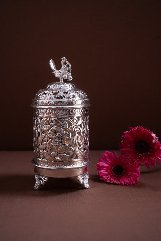 Peacock Akhand Diya / Tea Light Holder - Pitaltamba