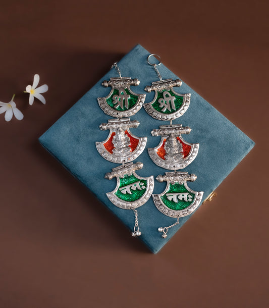 Ganesha Pair Side Toran Wall Hanging - Pitaltamba