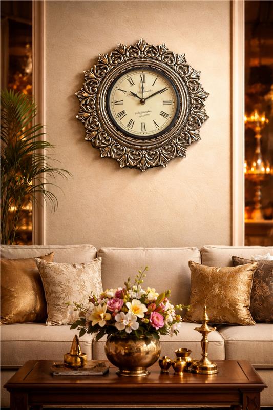 Premium 999 Silver Wall Clock with Luxury Velvet Box