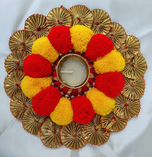 Big Diya Mat With Bandhej Clutch Bag - Pitaltamba
