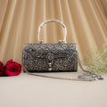 Intricate Carving Silver Purse / Clutch With Handle & String - Pitaltamba