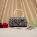 Intricate Carving Silver Purse / Clutch With Handle & String - Pitaltamba