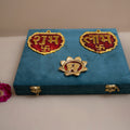 Shubh Labh Gold Door Hanging With Laxmi Ji Charan Paduka Set