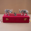 Ganesh Idol With Pair Of Elephants