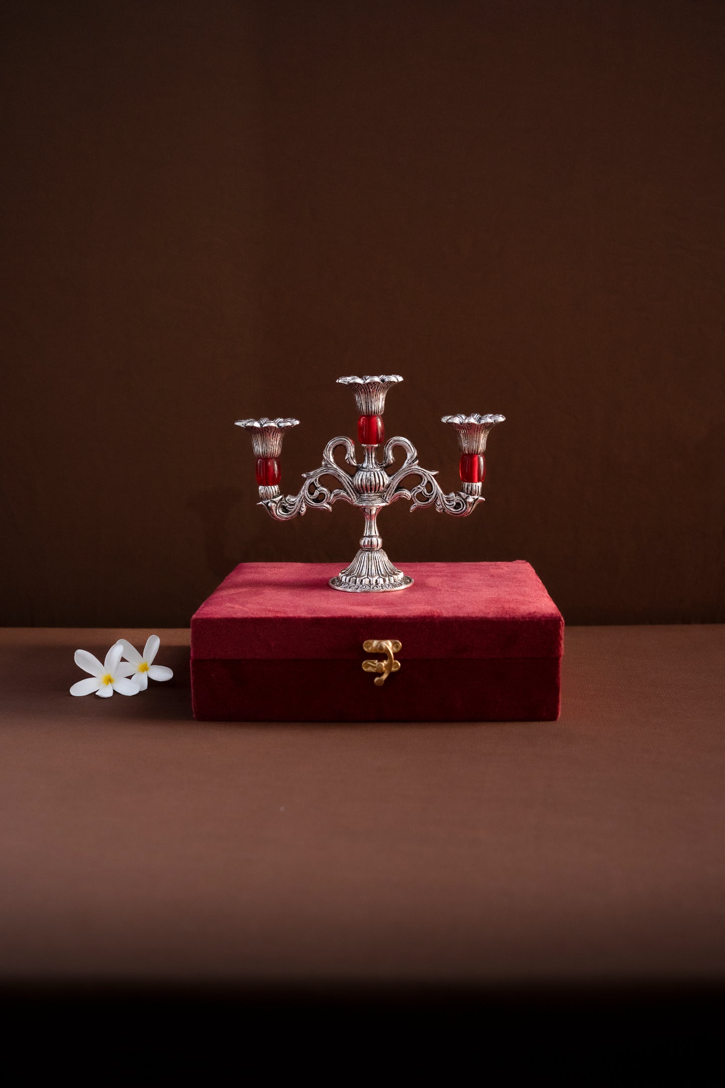 Vintage Three Stick Stone Work Candle Holder