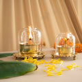 Akhand Diya With Adjustable Wick And  Borocilate Glass - Pitaltamba