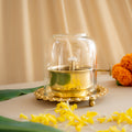Akhand Diya With Adjustable Wick And  Borocilate Glass - Pitaltamba