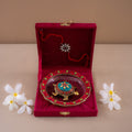 Feng shui stone work tortoise with carved plate