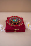 Feng shui stone work tortoise with carved plate
