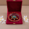 Vastu & Feng Shui Stone Work Tortoise With Carved Plate - Pitaltamba