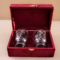 Pair Of Silver Antique Work Colddrink Glasses With Bottom Carving - Pitaltamba