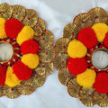 Big Diya Mat With Bandhej Clutch Bag - Pitaltamba
