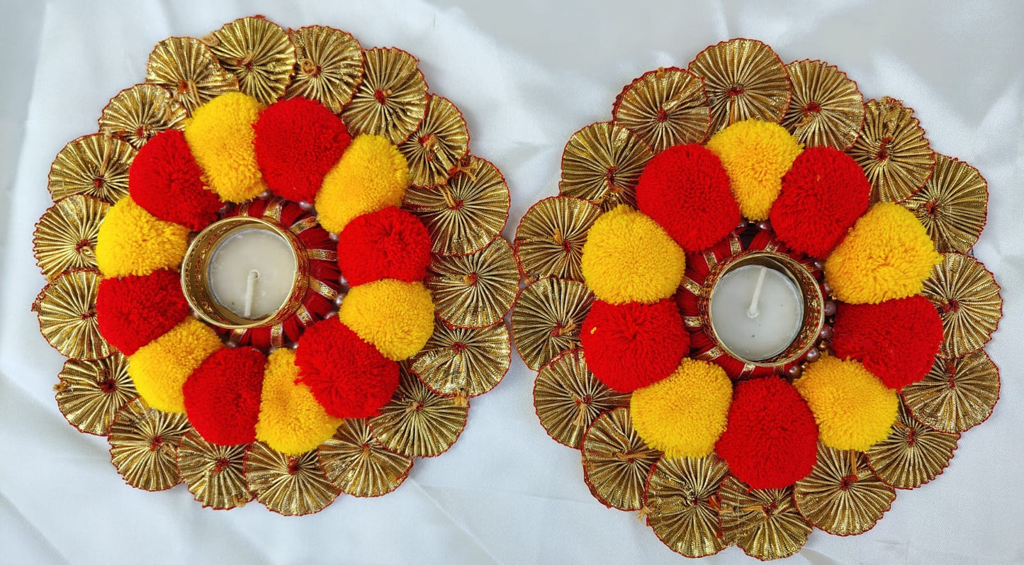 Big Diya Mat With Bandhej Clutch Bag - Pitaltamba