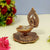 Ganesh Hand Hold Diya in brass with gold finish, decorative pooja diya for home and festive decor