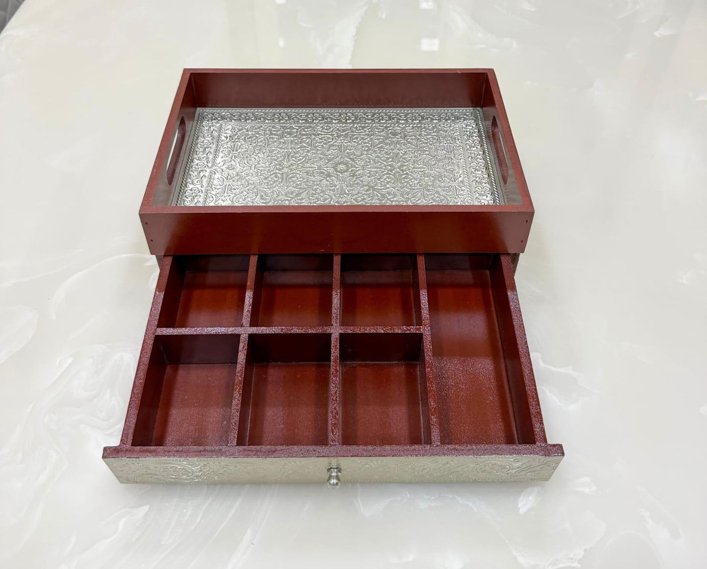New & Exclusive Wooden Tray With Drawer - Pitaltamba