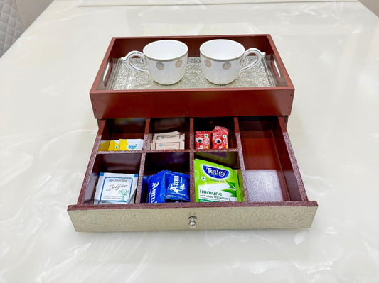 New & Exclusive Wooden Tray With Drawer - Pitaltamba