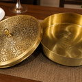 Handmade Pure Brass Spice Box with Spoon