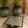 Silver Wooden 6 Mats Set with Premium Wooden Cabinet Box - Pitaltamba