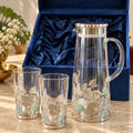Borosil Jug & Glass Set with Cover – Silver Metal Work - Pitaltamba