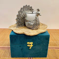 silver brass peacock-shaped candle holder